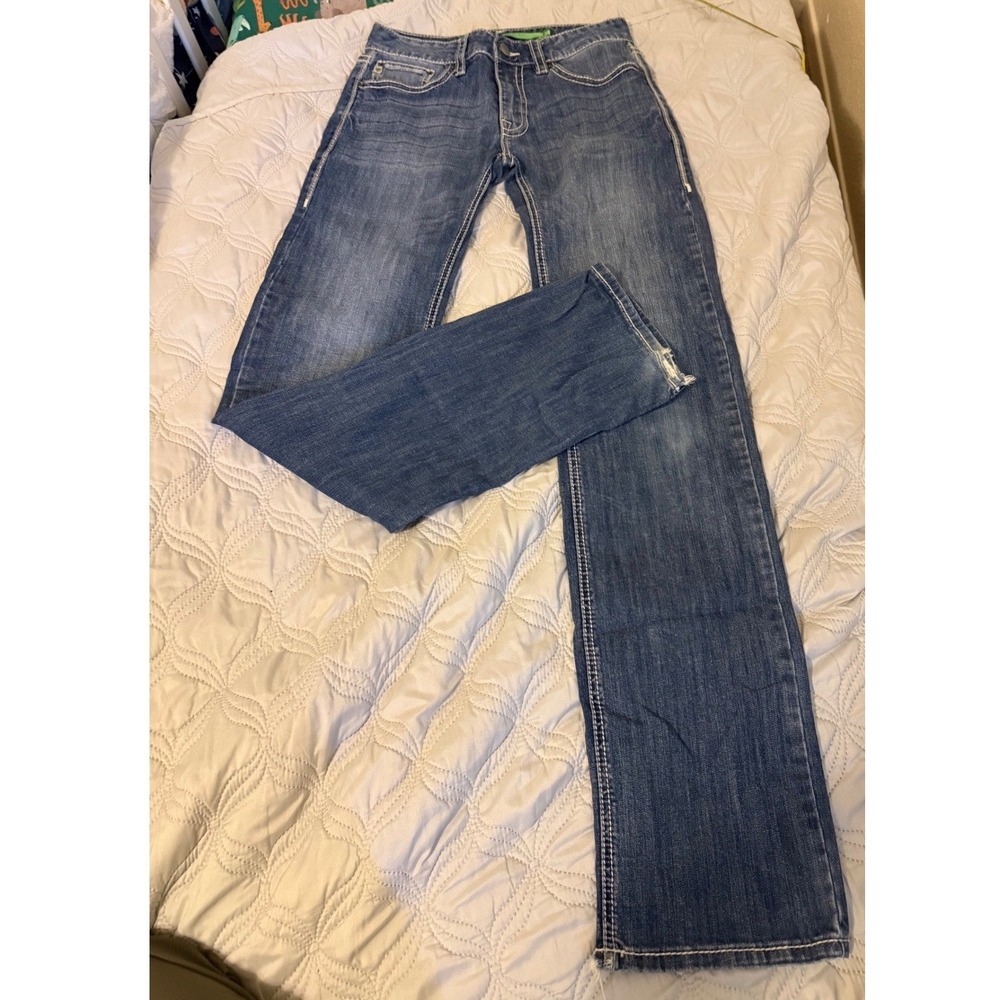 Rock & Roll Men's Pistol Regular Fit Straight Bootcut Jeans Blue 29x38